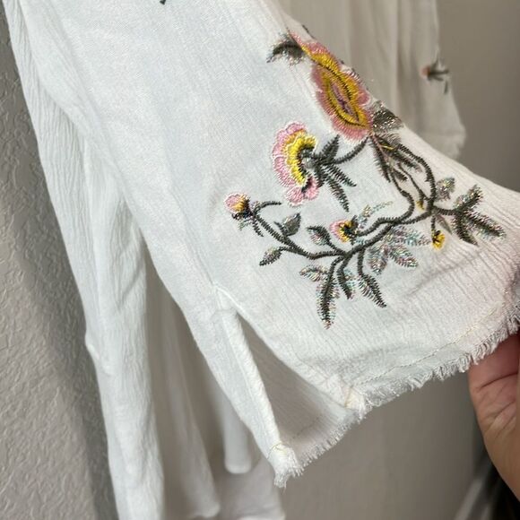 ARATTA SILENT JOURNEY Floral Embroidered Long Sleeve Tunic Blouse, Size M - Picture 9 of 14